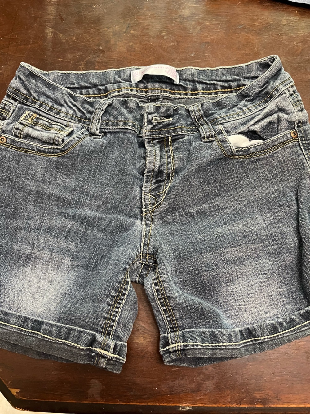 No Boundaries Women's Faded Blue Denim Shorts